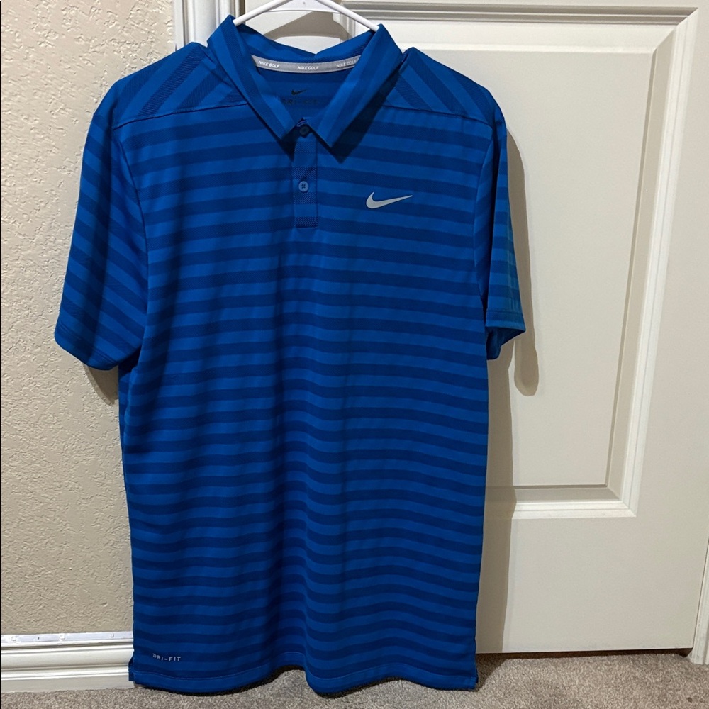 Nike Men's Royal Blue Striped Polo